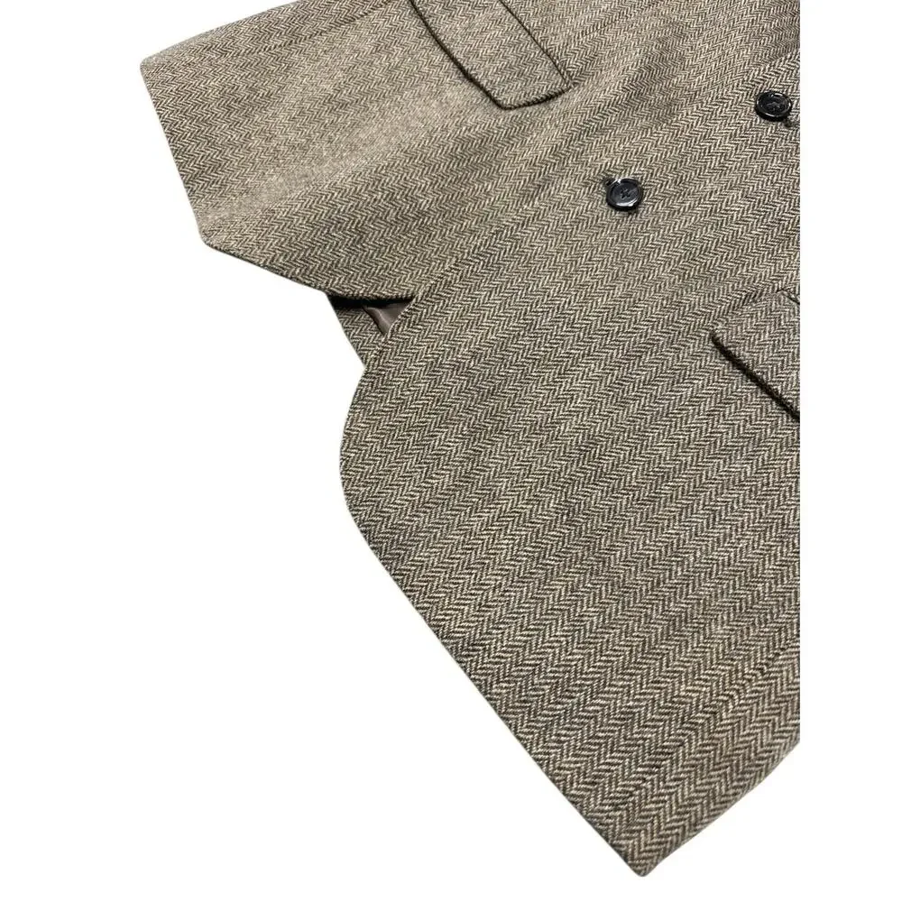 J.Crew Ludlow Blazer Yorkshire Tweed Moon Men 40R Brown English Wool Sport Coat